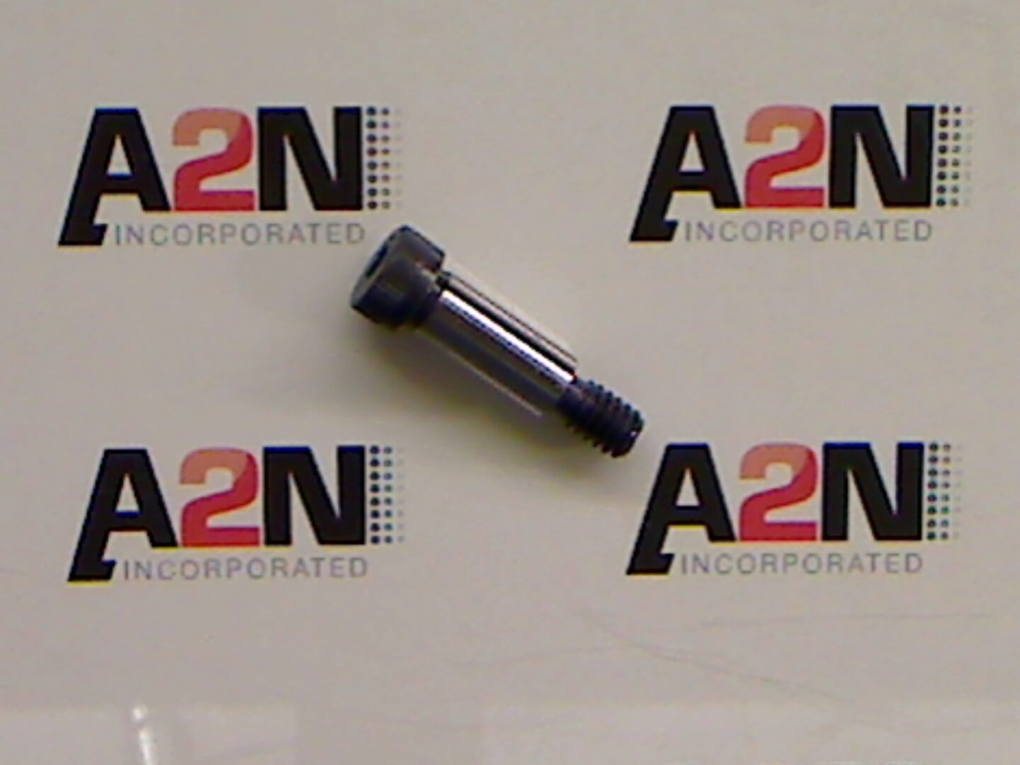 Metal bolt on branded background.