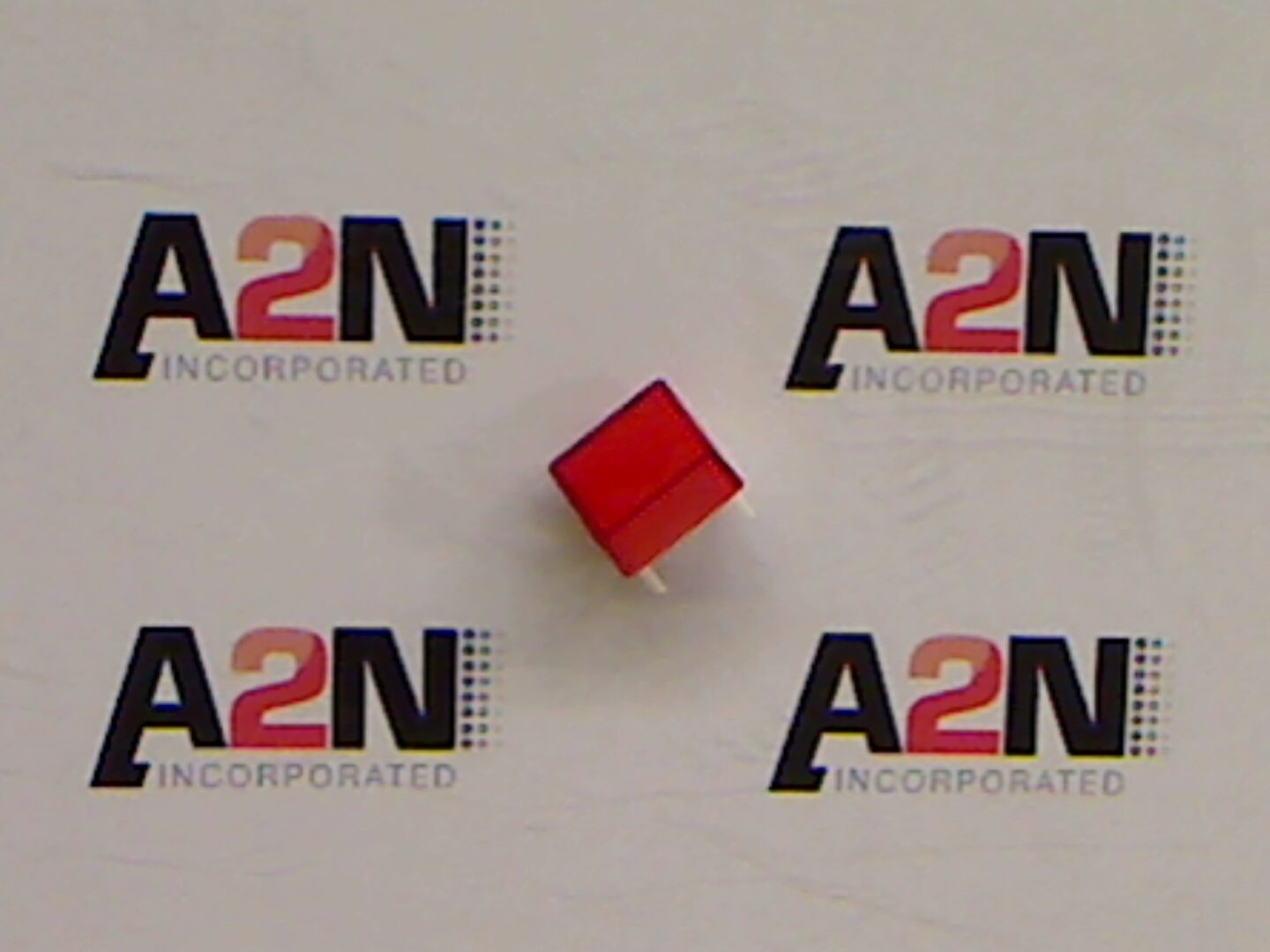 Red square object on A2N backdrop.