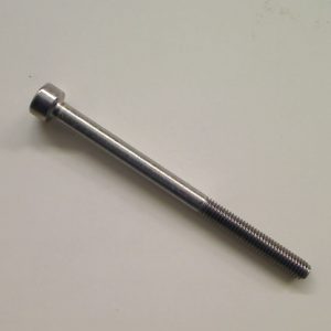 Metal bolt on a white background.